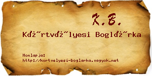 Körtvélyesi Boglárka névjegykártya