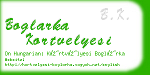 boglarka kortvelyesi business card